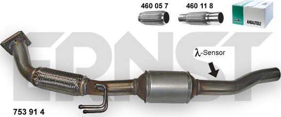 ERNST 753914 - Katalysator alexcarstop-ersatzteile.com