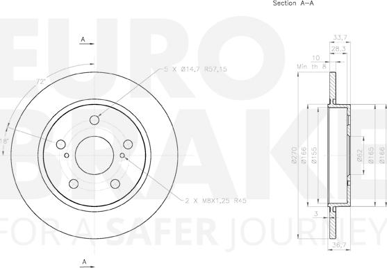 Eurobrake 58153145123 - Bremsscheibe alexcarstop-ersatzteile.com