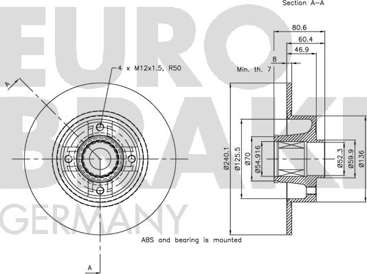 Eurobrake 5815313964 - Bremsscheibe alexcarstop-ersatzteile.com