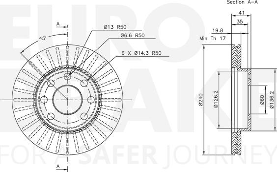 Eurobrake 5815313640 - Bremsscheibe alexcarstop-ersatzteile.com