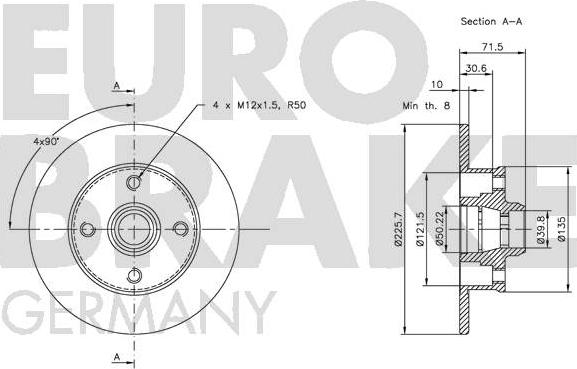 Eurobrake 5815209935 - Bremsscheibe alexcarstop-ersatzteile.com