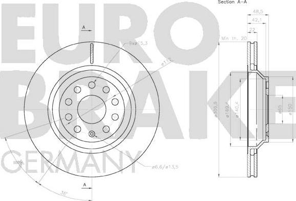 Eurobrake 58152047136 - Bremsscheibe alexcarstop-ersatzteile.com