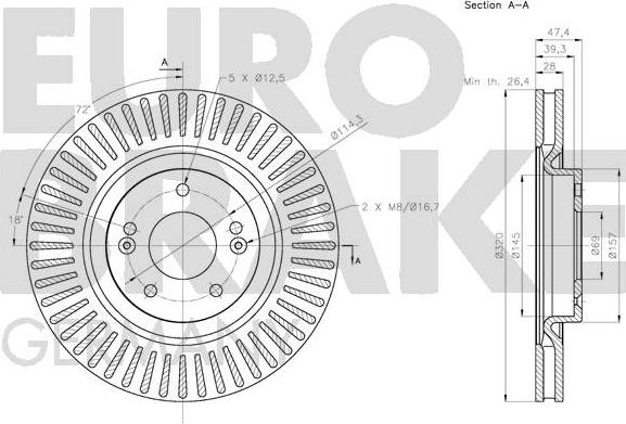 Eurobrake 5815203443 - Bremsscheibe alexcarstop-ersatzteile.com