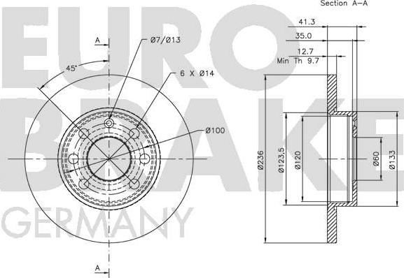 Eurobrake 5815203606 - Bremsscheibe alexcarstop-ersatzteile.com