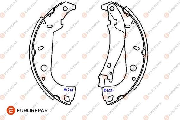 EUROREPAR 1643186180 - Bremsbackensatz alexcarstop-ersatzteile.com