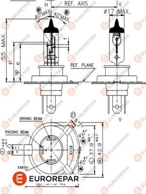 EUROREPAR 1616431180 - Glühlampe, Fernscheinwerfer alexcarstop-ersatzteile.com