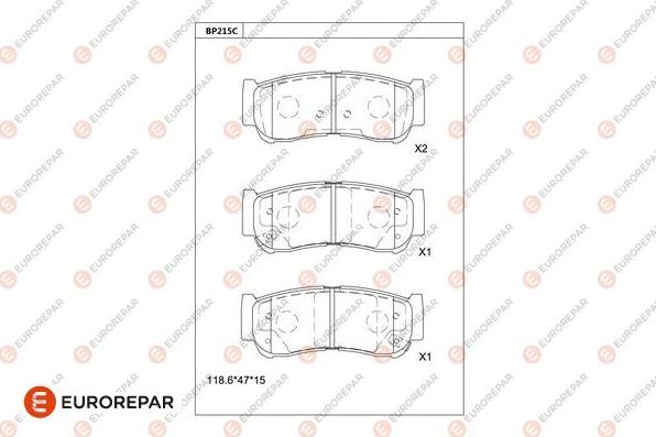 EUROREPAR 1681220380 - Bremsbelagsatz, Scheibenbremse alexcarstop-ersatzteile.com