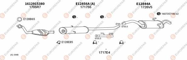EUROREPAR EXH100238 - Abgasanlage alexcarstop-ersatzteile.com