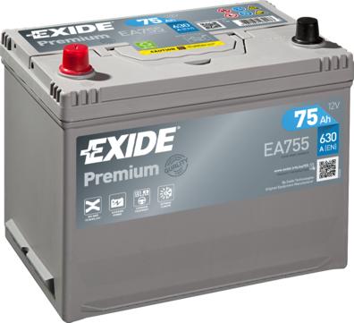 Exide EA755 - Starterbatterie alexcarstop-ersatzteile.com