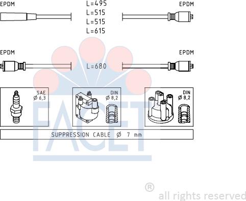 FACET 4.8511 - Zündleitungssatz alexcarstop-ersatzteile.com