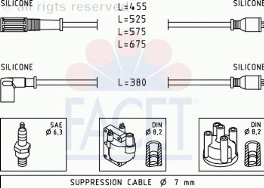 FACET 4.8366 - Zündleitungssatz alexcarstop-ersatzteile.com