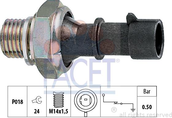 FACET 7.0069 - Sensor, Öldruck alexcarstop-ersatzteile.com