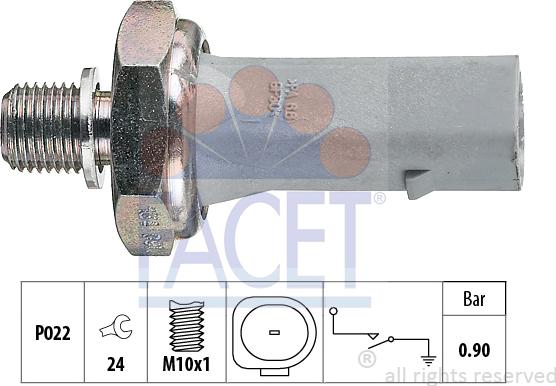 FACET 7.0134 - Sensor, Öldruck alexcarstop-ersatzteile.com