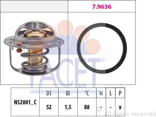 FACET 7.8554 - Thermostat, Kühlmittel alexcarstop-ersatzteile.com