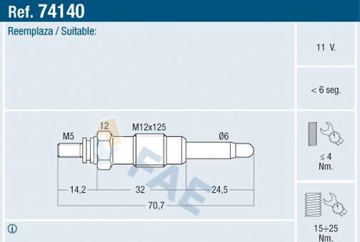 FAE 74140 - Glühkerze alexcarstop-ersatzteile.com