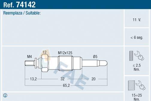 FAE 74142 - Glühkerze alexcarstop-ersatzteile.com