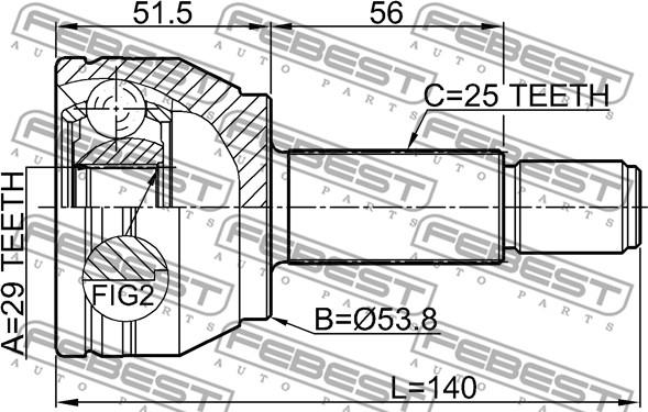 Febest 0510-M2 - Gelenksatz, Antriebswelle alexcarstop-ersatzteile.com