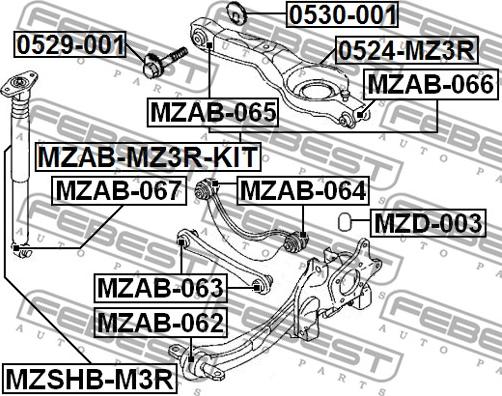 Febest MZAB-063 - Lagerung, Lenker alexcarstop-ersatzteile.com