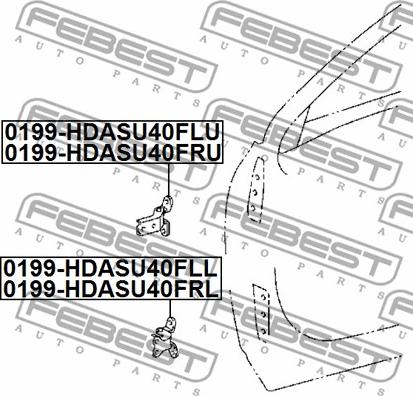 Febest 0199-HDASU40FRL - Türscharnier alexcarstop-ersatzteile.com