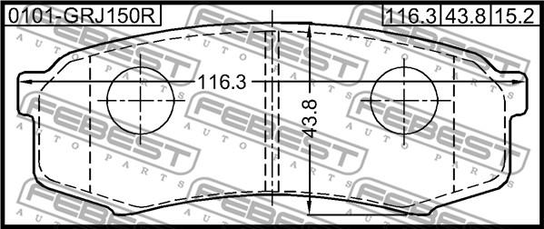 Febest 0101-GRJ150R - Bremsbelagsatz, Scheibenbremse alexcarstop-ersatzteile.com