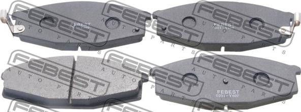 Febest 0201-Y60F - Bremsbelagsatz, Scheibenbremse alexcarstop-ersatzteile.com