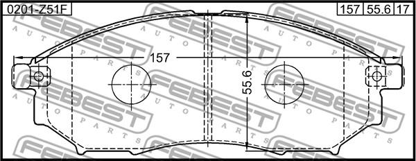 Febest 0201-Z51F - Bremsbelagsatz, Scheibenbremse alexcarstop-ersatzteile.com