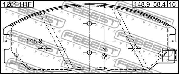 Febest 1201-H1F - Bremsbelagsatz, Scheibenbremse alexcarstop-ersatzteile.com