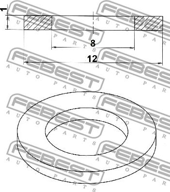 Febest 88430-081210C - Dichtring, Ölablassschraube alexcarstop-ersatzteile.com