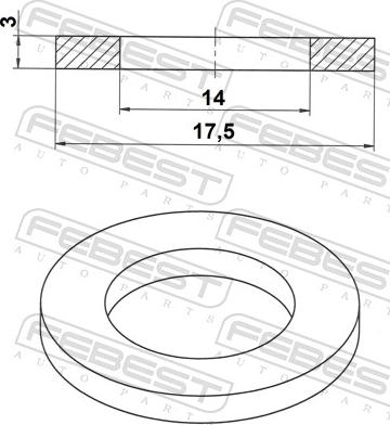 Febest 88430-141830X - Dichtring, Ölablassschraube alexcarstop-ersatzteile.com