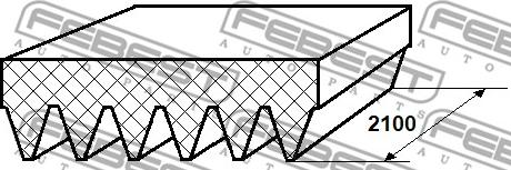 Febest 88128-6L2100 - Keilrippenriemen alexcarstop-ersatzteile.com