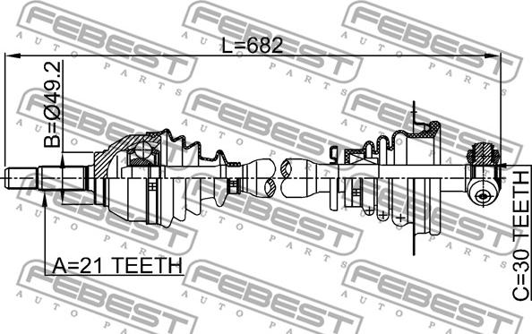 Febest 2414-LOGLH - Antriebswelle alexcarstop-ersatzteile.com