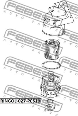 Febest RINGOL-027-PCS10 - Dichtring, Ölablassschraube alexcarstop-ersatzteile.com