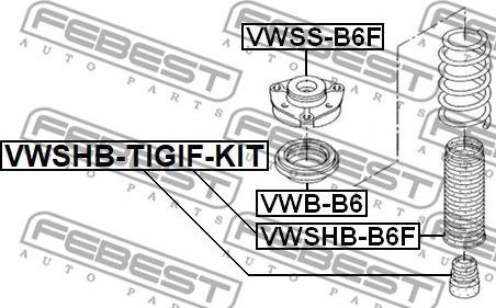 Febest VWSHB-TIGIF-KIT - Staubschutzsatz, Stoßdämpfer alexcarstop-ersatzteile.com