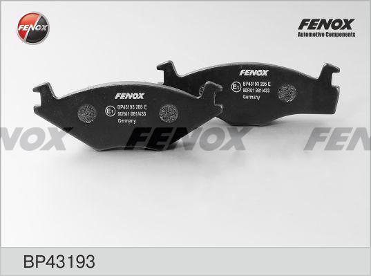 Fenox BP43193 - Bremsbelagsatz, Scheibenbremse alexcarstop-ersatzteile.com