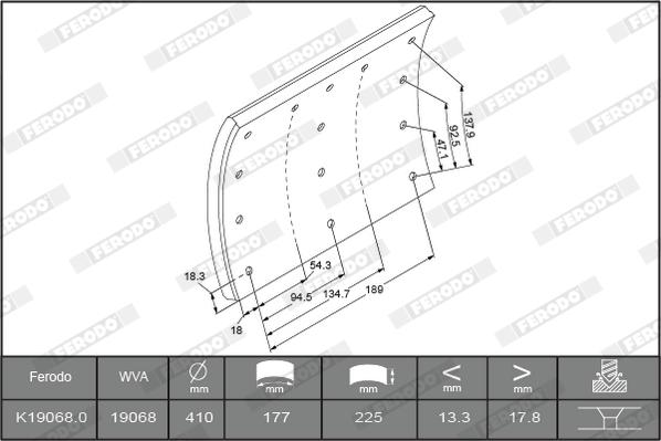 Ferodo K19068.0-F3664 - Bremsbelagsatz, Trommelbremse alexcarstop-ersatzteile.com