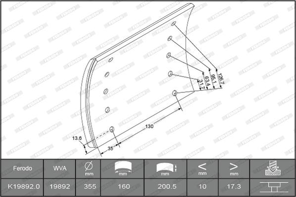 Ferodo K19892.0TG - Bremsbelagsatz, Trommelbremse alexcarstop-ersatzteile.com