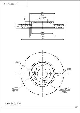 FI.BA FBD444 - Bremsscheibe alexcarstop-ersatzteile.com