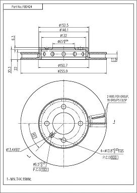 FI.BA FBD424 - Bremsscheibe alexcarstop-ersatzteile.com