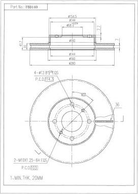 FI.BA FBD140 - Bremsscheibe alexcarstop-ersatzteile.com