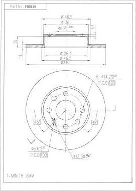 FI.BA FBD148 - Bremsscheibe alexcarstop-ersatzteile.com