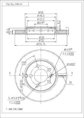 FI.BA FBD134 - Bremsscheibe alexcarstop-ersatzteile.com