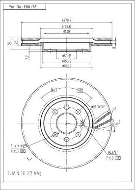 FI.BA FBD175 - Bremsscheibe alexcarstop-ersatzteile.com