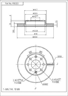 FI.BA FBD323 - Bremsscheibe alexcarstop-ersatzteile.com