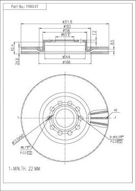 FI.BA FBD247 - Bremsscheibe alexcarstop-ersatzteile.com