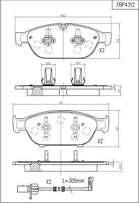 FI.BA FBP4312 - Bremsbelagsatz, Scheibenbremse alexcarstop-ersatzteile.com