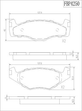 FI.BA FBP4250 - Bremsbelagsatz, Scheibenbremse alexcarstop-ersatzteile.com