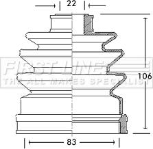 First Line FCB2613 - Faltenbalg, Antriebswelle alexcarstop-ersatzteile.com