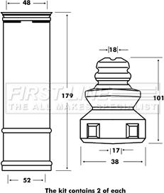 First Line FPK7004 - Staubschutzsatz, Stoßdämpfer alexcarstop-ersatzteile.com