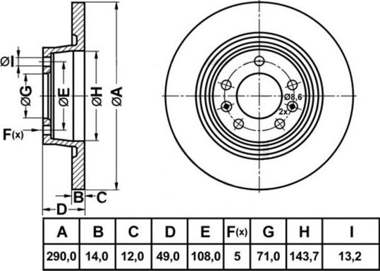 FIT FR0977 - Bremsscheibe alexcarstop-ersatzteile.com