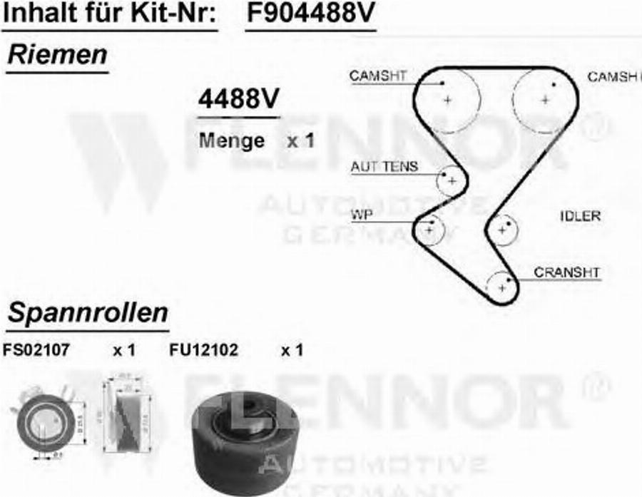 Flennor F904488V - Zahnriemensatz alexcarstop-ersatzteile.com